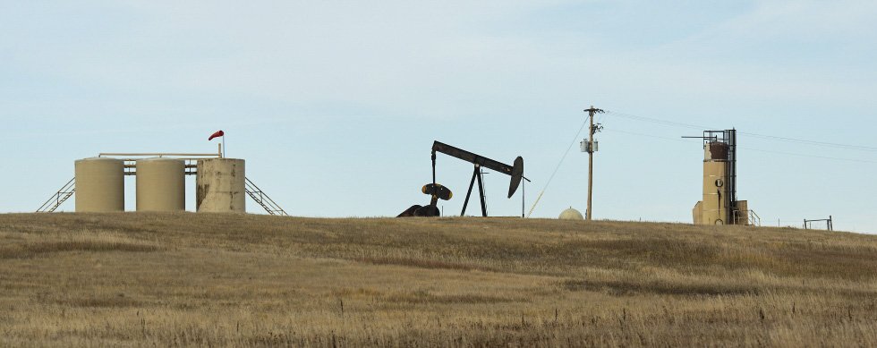 A producing oil well in North Dakota