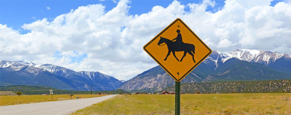 Welcome to Montana - watch for horses
